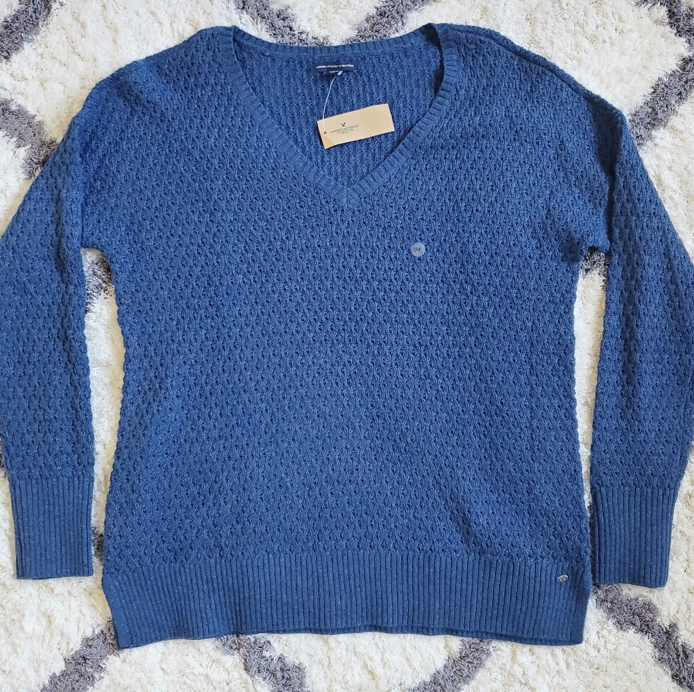 American Eagle blue v neck sweater
